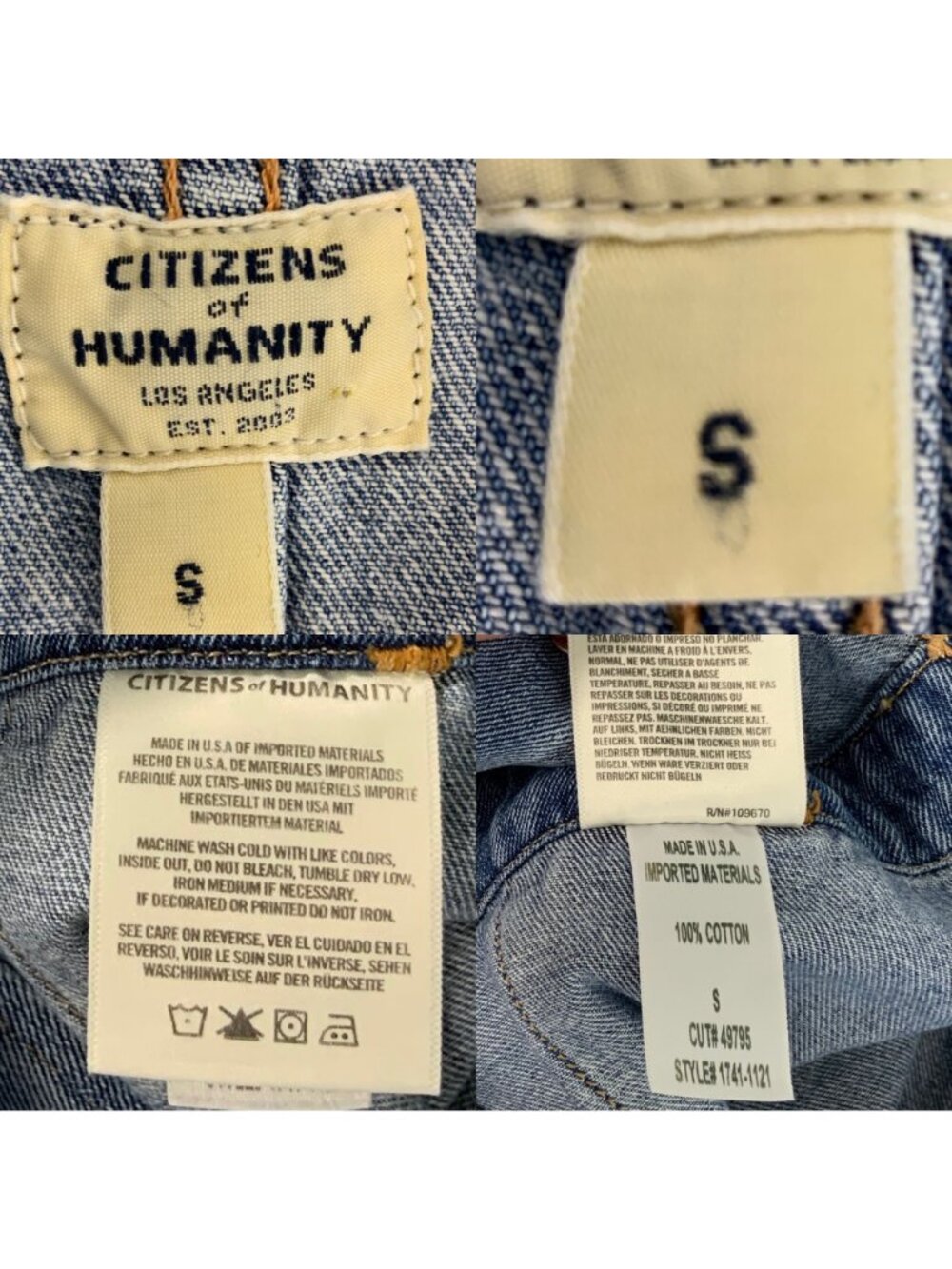 Citizens Of Humanity COH Marta Denim Jumpsuit S Monologue - Picture 6 of 15